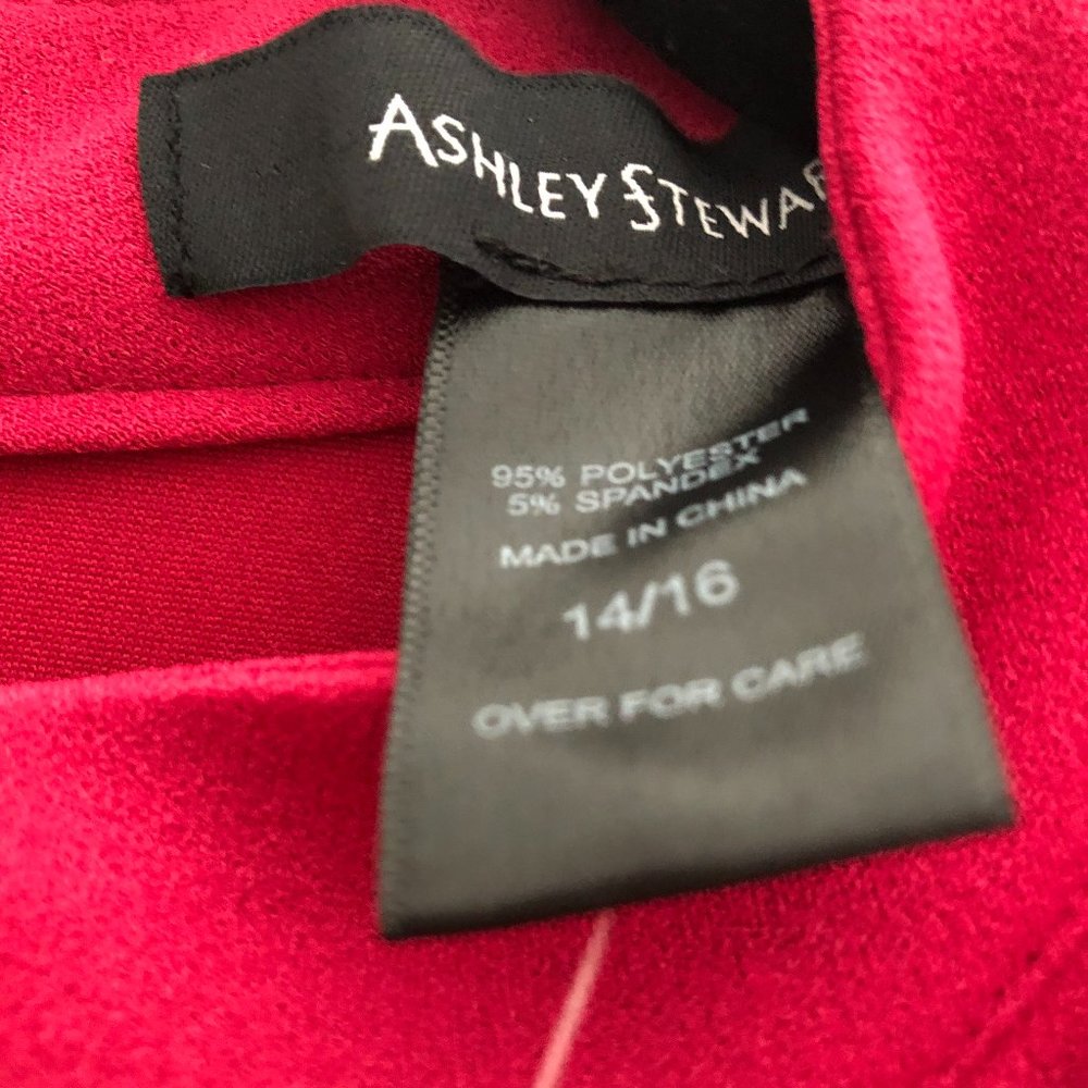 SOLD Ashley Stewart Fuschia Ruffle Bow Wide-leg Jumpsuit (14/16 Tall) - Picture 6 of 6
